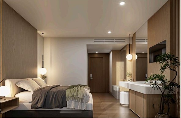 Guest room bedroom at Kleancomfy Silom