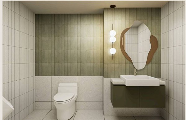 Bathroom interior with modern fixtures